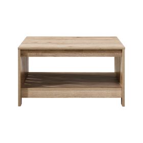 31.5 in. Black Oak Square Wood Coffee Table (colour: PWS-CT2041-OAK)