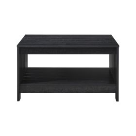 31.5 in. Black Oak Square Wood Coffee Table (colour: PWS-CT2041-BO)