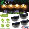 4Pcs Solar Fence Lights Outdoor Dusk To Dawn Sensor Decorative Deck Lamps IP65 Waterproof Wall Mount Gutter Lamps 6 LED Beads Per Light