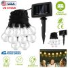 10LED Solar String Bulb Fairy Light Outdoor String Lamps Garden Xmas Decor Lamp