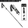 5-Section Collapsible Hiking Poles - Lightweight Trekking Poles with Secure External Lock, Adjustable Length