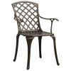 Patio Chairs 2 pcs Cast Aluminum Bronze
