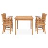 5 Piece Patio Dining Set Solid Teak Wood