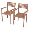 Patio Chairs 2 pcs with Anthracite Cushions Solid Teak Wood