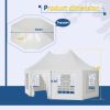 Outdoor Party Tent Heavy-Duty Wedding Canopy Gazebo w/ Storage Bags