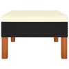 Footstool Poly Rattan and Solid Eucalyptus Wood