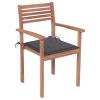 Patio Chairs 2 pcs with Anthracite Cushions Solid Teak Wood