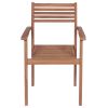 Patio Chairs 2 pcs with Red Cushions Solid Teak Wood