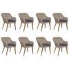 9 Piece Patio Dining Set Brown