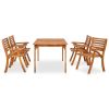5 Piece Patio Dining Set Solid Acacia Wood