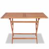 Folding Garden Table 33.4"x29.9" Solid Teak Wood