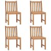 Patio Chairs 4 pcs with Cushions Solid Teak Wood