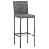 7 Piece Patio Bar Set with Cushions Poly Rattan Gray