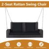2-Person Patio Rattan Porch Swing with Cushions