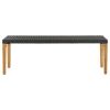 Patio Bench 31.5" Poly Rattan Black
