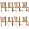 Patio Chairs 8 pcs with Cushions Solid Teak Wood