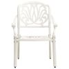 Patio Chairs 2 pcs Cast Aluminum White