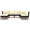 8 Piece Patio Lounge Set with Cushions Poly Rattan Black