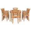 7 Piece Patio Dining Set Solid Teak Wood