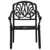 Patio Chairs 2 pcs Cast Aluminum Black