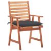 Patio Dining Chairs 3 pcs with Cushions Solid Acacia Wood