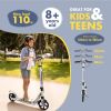 Folding Kick Scooter Outdoor Adult Ride Portable Lightweight Adjustable 2 Wheels with brake suspension