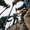 5-Section Collapsible Hiking Poles - Lightweight Trekking Poles with Secure External Lock, Adjustable Length