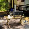 Outdoor Pizza Oven with 12" Stone, Peel and Cover, Portable Pellet Wood Fired Pizza Maker with Foldable Legs