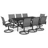 9 Piece Patio Dining Set Textilene and Steel
