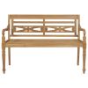 Batavia Bench with Green Cushion 47.2" Solid Teak Wood