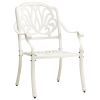 Patio Chairs 2 pcs Cast Aluminum White