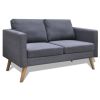 Sofa Set 2-Seater and 3-Seater Dark Gray Fabric