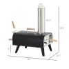 Outdoor Pizza Oven with 12" Stone, Peel and Cover, Portable Pellet Wood Fired Pizza Maker with Foldable Legs