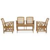 5 Piece Patio Lounge Set Solid Acacia Wood