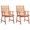 Patio Dining Chairs 2 pcs with Cushions Solid Acacia Wood