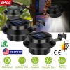 2Pcs Solar Powered Gutter Lights Outdoor IP65 Waterproof Dusk to Dawn Sensor Security Lamps Solar Wall Fence Yard Lamps