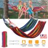 Double Hammock 2 Person Canvas Hanging Hammock Swing Bed with Carrying Bag Hold 330LBS for Camping Travel Beach