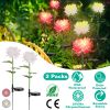 2 Packs Solar LED Chrysanthemum Lights Solar Powered Garden Flower Stake Lamp Waterproof Landscape Decorative Light for Garden Patio Yard