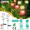 2 Packs Solar LED Chrysanthemum Lights Solar Powered Garden Flower Stake Lamp Waterproof Landscape Decorative Light for Garden Patio Yard