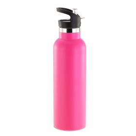 Sports Water Bottle Stainless Steel Vacuum-Insulated Drinking Cup w/ Straws Outdoor Cycling Hiking (Option: StillWaterBottle500mlPNK)