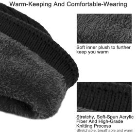Unisex Knit Beanie Hat with Goggle Chunky Winter Warm Hat Skull Cap 4 Colors (Option: Black)